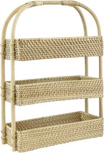 3-Tier Handwoven Rattan Shelf Natural Bamboo Display Stand Rustic Boho <b>Bookshelf</b> & Plant Stand for Living Room Bathroom <b>Nursery</b> - Product Image 5