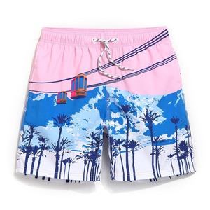 Custom Men's Swim Shorts Elastic Waist Casual Beachwear 100% Polyester for Swimming & Beach Vacations - Product Image 1