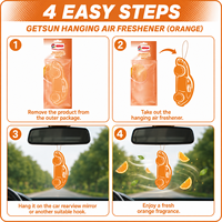 Désodorisant suspendu Getsun parfum Orange pour rétroviseur de voiture, carte aromatique éliminateur d'odeurs, accessoires de cabine de véhicule, usage quotidien