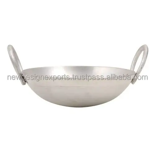 Aluminium Casting Kadhai With Two Handles Round Bottom Heavy Look Perfect Partner For Your Kitchen Wok Cookware