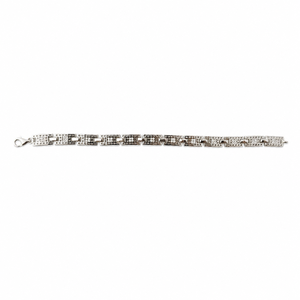 925 Sterling Silver Geometric Link <b>Anklet</b> with Cubic Zirconia High Polish Luxury Chain Style Fine Jewelry for Women Daily Wear P - Product Image 5