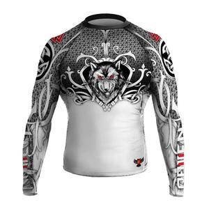 เสื้อรัดกล้ามเนื้อแขนยาวสำหรับผู้ชาย ลายกราฟิกชีวกลศาสตร์นักรบ หมาป่า อัศวิน หมี สำหรับออกกำลังกาย เล่นกีฬา ฝึกซ้อมในยิม - Product Image 1