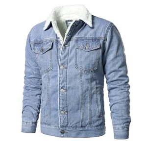 Vestes en jean slim décontractées, délavées à l'acide, séchage rapide, coton de haute qualité, plus épaisses, chaudes pour l'hiver, couleur et logo personnalisables, fermeture éclair, poches. - Product Image 4