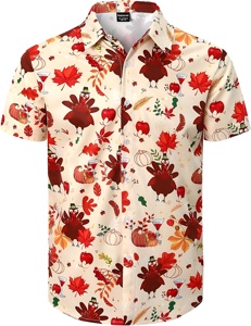 เสื้อเชิ้ตพิมพ์ลายดอกไม้ชายหาด แขนสั้น สไตล์ลำลอง สีสันสดใส สำหรับฤดูร้อน เสื้อผู้ชาย เสื้อฤดูร้อน - Product Image 1