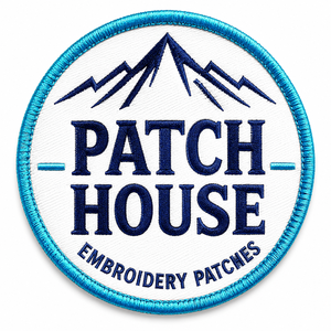 Patch House Embroidery Patch Circle Iron-On Woven Fabric Decorative <b>Badge</b> - Product Image 1