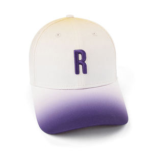Casquette de baseball unisexe à deux tons dégradés en toile de nylon réglable, à large bord, avec lettres brodées, pour le sport et les loisirs en extérieur - Product Image 1