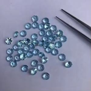 Topaze bleue ciel naturelle de 7 mm, taille ronde facettée, calibrée, pierre précieuse en vrac pour la fabrication de bijoux, prix de gros, vente directe usine 2026 - Product Image 1