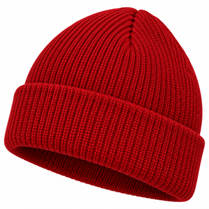 Unisex Black Jacquard Ribbed Beanie <b>Hat</b> 100% Acrylic Casual Winter Cap Solid Color Knitted <b>Warm</b> <b>Hat</b> for Adults 48-50cm - Product Image 2