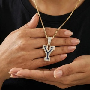 Customize <b>Initial</b> Latter <b>Necklace</b> Iced Out Hip Hop Pendant Personalized Alphabet Jewelry VVS Moissanite Latter Pendant For Men's - Product Image 4