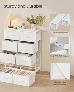 Commode blanche moderne à 8 tiroirs pour chambre à coucher - Product Image 3