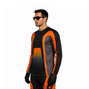 Maillot de motocross professionnel à manches courtes, séchage rapide, impression personnalisée pour équipe, pantalon inclus, cyclisme, descente, t-shirt de motocross - Product Image 4