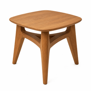 Plateau de table à manger moderne en teck massif |   Table à manger d'inspiration scandinave |   Meubles de salon artisanaux durables - Product Image 2