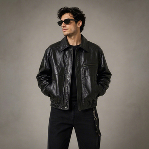 Veste en cuir de mouton pour homme, modèle 2026, design optimal, prix de gros abordable, veste en cuir respirante pour homme avec service OEM - Product Image 1