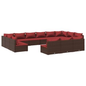 Grand ensemble de salon de jardin en rotin PE brun avec structure en acier thermolaqué – Produit de qualité supérieure - Product Image 2