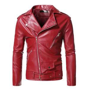 Veste en similicuir High Street avec logo personnalisé, ceinture ajustable, fermeture éclair, veste en cuir élégante à fermeture éclair, veste en cuir d'hiver pour homme - Product Image 1