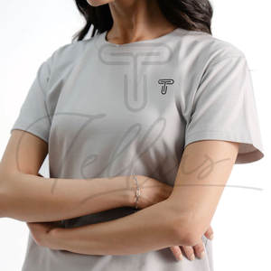 Camisetas de Verano para Mujer, Lisas, 100% Algodón, Cuello Redondo, Corte Ajustado Informal - Product Image 4