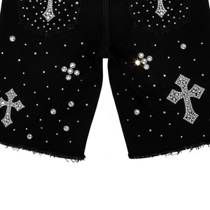 โรงงานผลิตกางเกงยีนส์ขาสั้นประดับเพชรจำนวนมาก รับผลิตแบบ OEM จัดหาสินค้าทั่วโลกสำหรับผู้ค้าปลีก ผู้ค้าส่ง และผู้จัดจำหน่าย - Product Image 6