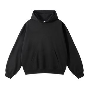 Sweat à capuche pour homme en coton 100% de qualité supérieure, avec tissu épais, cordon en coton 100%, personnalisable, pull-over uni, coupe courte et ample - Product Image 4