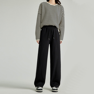 Pantalon de survêtement taille basse 2026 avec cordon de serrage, jambe large, style streetwear, décontracté pour femme, joggers techniques - Product Image 4