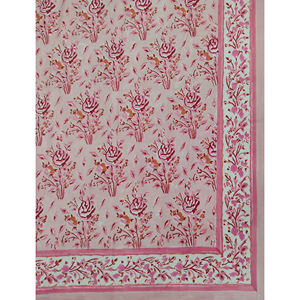 Sábana Plana de Algodón con Estampado Geométrico a Mano, Color Rosa, 200 Hilos, Transpirable, para Uso Doméstico, Hotelero y de Lujo, para Cama Doble - Product Image 2