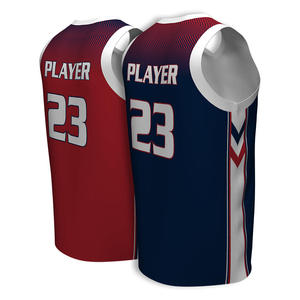 Maillot de basketball personnalisé avec logo pour homme, sans manches, col en V, impression sublimée 23, respirant, 100 % polyester, grande taille, débardeur - Product Image 3