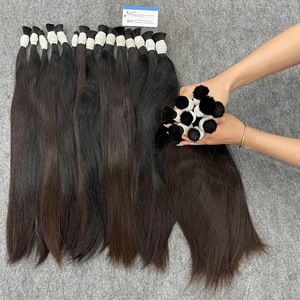 Extensiones de cabello de un solo donante, cabello largo y grueso, liso natural y color negro natural, listo para enviar. - Product Image 6