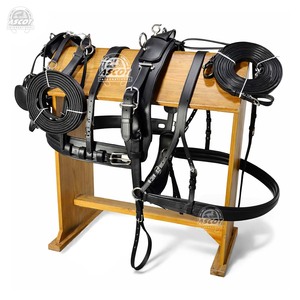 Harnais de conduite pour chevaux Diplomat 100% cuir, ensemble complet noir et marron, sur mesure, vente en gros - Product Image 4