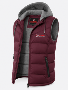 Chaleco Acolchado con Capucha para Hombre Fly Humble, Gris Verde Neón, Cierre de Cremallera, Ropa Deportiva de Otoño, Transpirable, Resistente al Viento, Cuello Alto, Corte Regular - Product Image 5