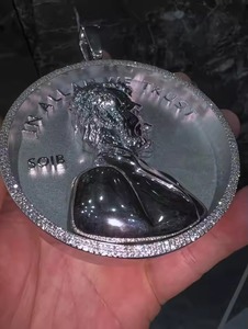 Colgante de Plata 925 con Incrustaciones de Moissanita VVS, Diseño Islámico, Estilo HipHop, Personalizado, Colgante Religioso Árabe Islámico - Product Image 2