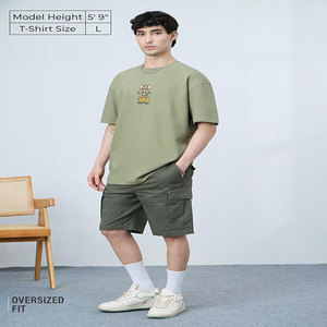 เสื้อยืดผู้ชายผ้าฝ้าย 240 กรัม ไซส์ใหญ่ สีขาวล้วน แขนสั้น ทรงหลวม ไหล่ตก ผ้าฝ้าย 100% ด้านหน้าโลโก้แบบเรียบ - Product Image 4