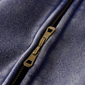 Sudadera con capucha vintage azul con cremallera completa, estilo oversize, chaqueta de streetwear, forro polar grueso, 100% algodón transpirable, logotipo personalizado, unisex con cremallera - Product Image 2
