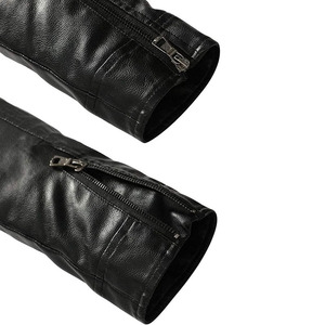 Blouson en cuir pour homme printemps-automne, col montant, coupe ajustée, fermeture éclair, imperméable, style décontracté, pour motard, en vente en ligne - Product Image 5