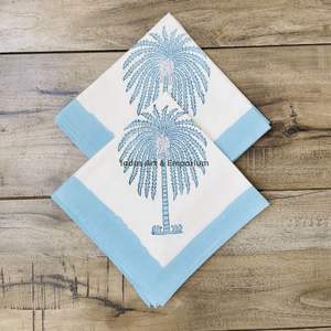 Set de table et serviettes imprimés à la main - Achetez des sets de table personnalisés, des nappes peintes à la main, des sets de table et serviettes imprimés à la main en stock - Product Image 6