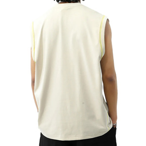 New <b>Men</b> Sleeveless Tank Top Crew Neck Plain White Breathable Polyester Summer Workout Fitness Clothing and online sale - Product Image 2