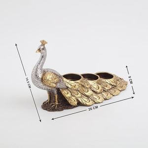 Support de bougie en aluminium doré, design paon, pour décoration de table, maison, Noël, mariage. - Product Image 4