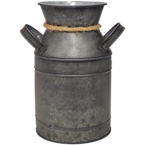 Modern Decorative Metal Galvanized Flower Vases Handmade Milk Can With <b>Side</b> Handle For Home Outdoor Garden Decor Flower Holder - Product Image 5