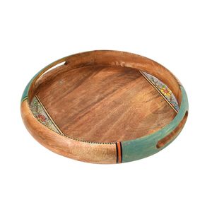 Juego de Madera para Servir y Aperitivos con Diseño Floral, Bandeja y Cuencos de Madera Marrón, Organizador Multiusos y Regalo Disponible a Bajo Precio - Product Image 2
