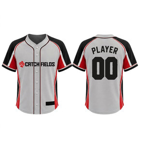 Camiseta de Béisbol Catch Fields Blanca y Azul de Manga Corta, Transpirable, de Poliéster, Unisex, para Adultos, con Logotipo Serigrafiado en la Parte Delantera - Product Image 4