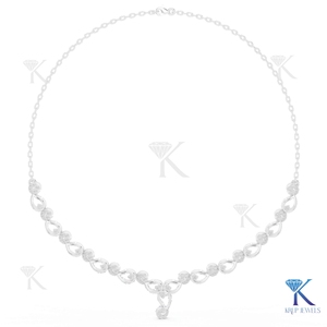 Collar llamativo de oro macizo de 14K/18K con diamantes cultivados en laboratorio, diseño de círculo pavé y gota abierta, joyería para mujer para aniversario o boda - Product Image 5