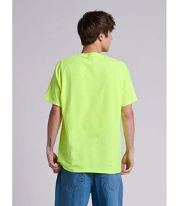 Men's <b>Neon</b> Green Short Sleeve O-Neck <b>T</b>-<b>Shirt</b> Regular Fit Unisex Printed 100% Cotton Breathable Jersey Top - Product Image 4