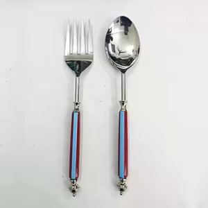 Modern Dining Metal Salad <b>Server</b> Set Premium <b>Buffet</b> Service Spoon Fork Collection - Product Image 5