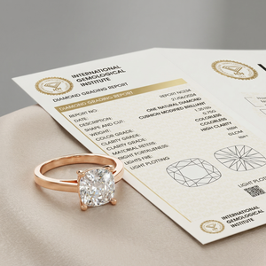 แหวนเพชรทรงคุชชั่น 2.5 กะรัต รับรองโดย IGI เพชรเพาะเลี้ยงในห้องปฏิบัติการ VS ทองคำแท้ 9K ชุบโรเดียม ของขวัญสำหรับงานหมั้น งานแต่งงาน และวันครบรอบ - Product Image 3