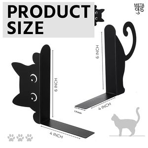 Cute Cat Shape Metal <b>Bookends</b> For Book Storage Holder Standing Type Decorative Organizer - Product Image 4