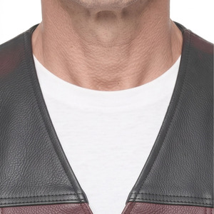 Chaleco de Cuero para Hombre al por Mayor, Chaleco de Cuero con Cuello en V para Hombre, Chaleco de Cuero con Botones para Hombre, Chaleco de Cuero para Hombre con Bolsillos - Product Image 4