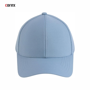 Light Blue Laser Cut 6-Panel <b>Baseball</b> <b>Cap</b> Breathable Waterproof Mesh 3D Embroidery Button Adjustable Unisex Sporty Outdoor - Product Image 2