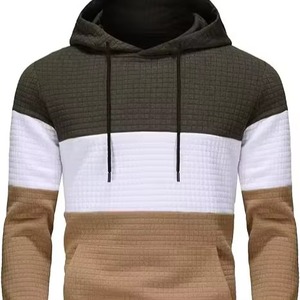 Pull-over décontracté pour homme 2026, en maille tissée, haute qualité, taille européenne, à capuche unie, 100 % polyester, hiver, avec logo personnalisé, doublure en jersey - Product Image 1