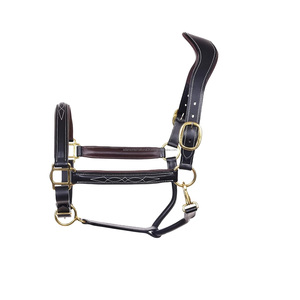 Haute qualité Premium cuir cheval licou anglais selle Style personnalisé couleur cousu joue pièces casque boucle en laiton - Product Image 4