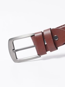 Cinturón de Cuero Vacuno Genuino para Hombre, Casual, con Hebilla de Calavera, Duradero, Sólido, Ajustable, 3.5cm de Ancho, 110cm de Largo, Alta Calidad, de una Sola Pieza - Product Image 2