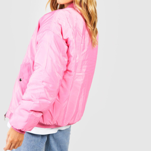 <b>Women</b> Trendy Bomber Jacket <b>Lightweight</b> Casual <b>Coat</b> with Ribbed Cuffs for Outdoor Activities and Street Fashion - Product Image 2