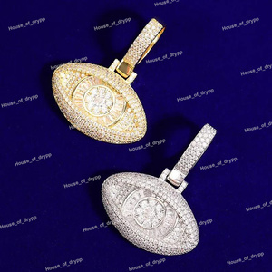 Collar colgante de lujo hecho en plata de ley 925 con diamantes de moissanita brillantes, joyería llamativa. - Product Image 4